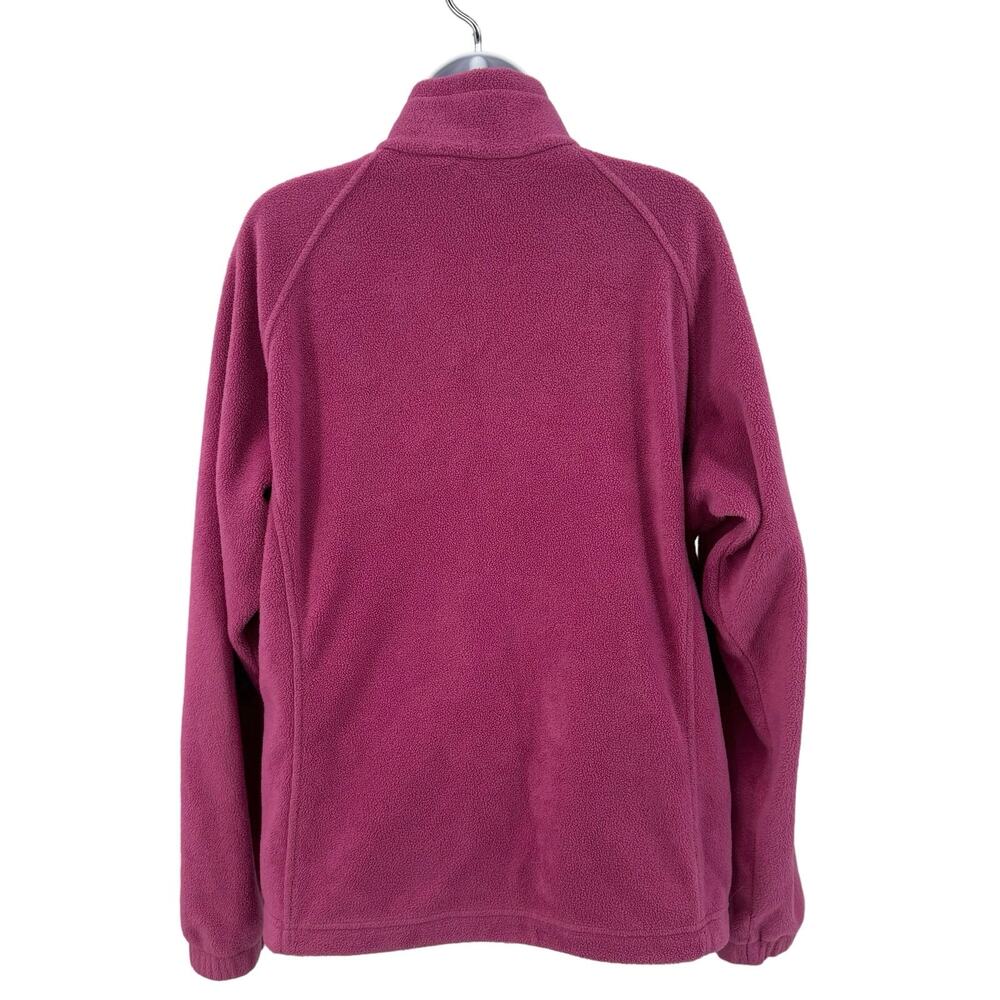 Columbia Pink Benton Springs Zip Up Fleece Jacket Womens L Relaxed Fit Collared - Picture 5 of 10